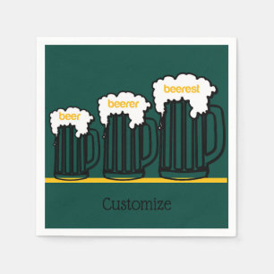 Beer Mugs Personalised Party Napkins