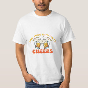 Beer Mugs with Froth CHEERS Vintage Retro Drinking T-Shirt