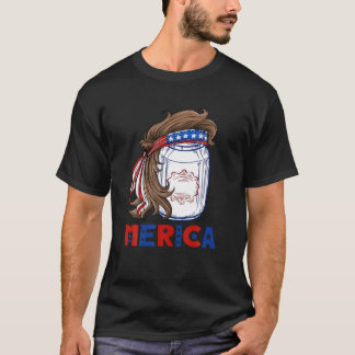 Beer Mullet Merica Men 4Th Of July American Flag U T-Shirt