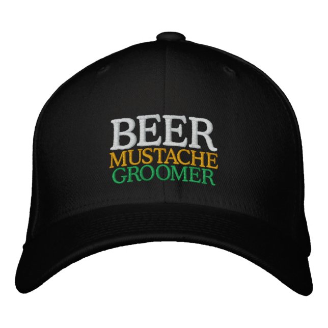 BEER MUSTACHE GROOMER EMBROIDERED HAT (Front)