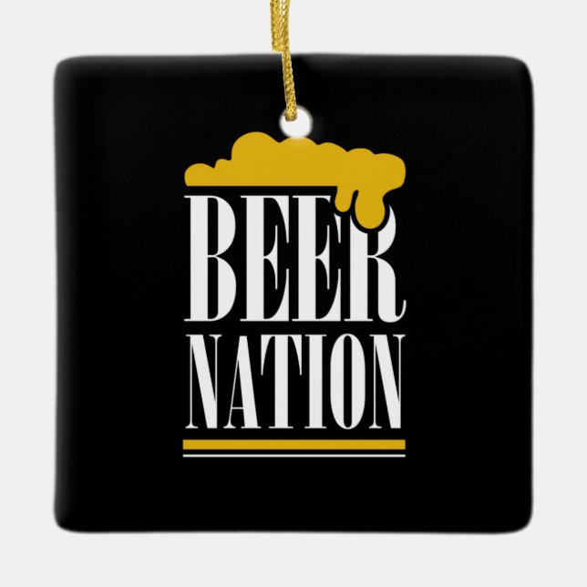Beer Nation Ceramic Ornament (Front)