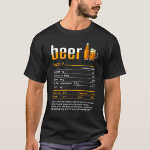 Beer Nutrition Facts Calories Drinking Family Holi T-Shirt