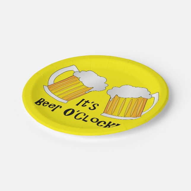 Beer O'Clock Funny BBQ Party Buffet Plates (Angled)