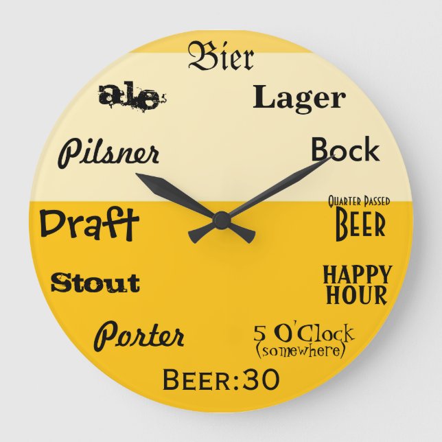 Beer O'Clock Large Clock (Front)