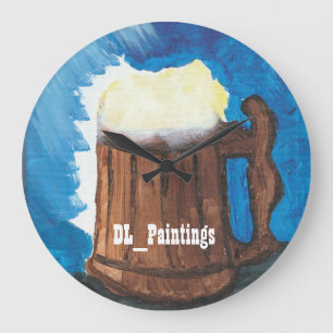 Beer O'clock! Large Clock