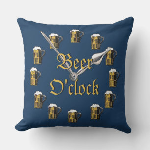 Beer O'clock Throw Pillow