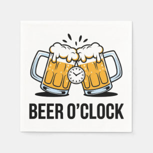 Beer O'Clock - Time to Celebrate with a Cold One Napkin