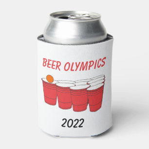 Beer Olympics Red Solo Cup Pong Can Cooler