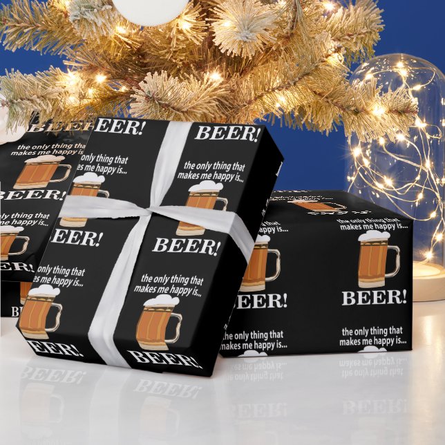 Beer Party Drinking Funny Beer Wrapping Paper (Holidays)