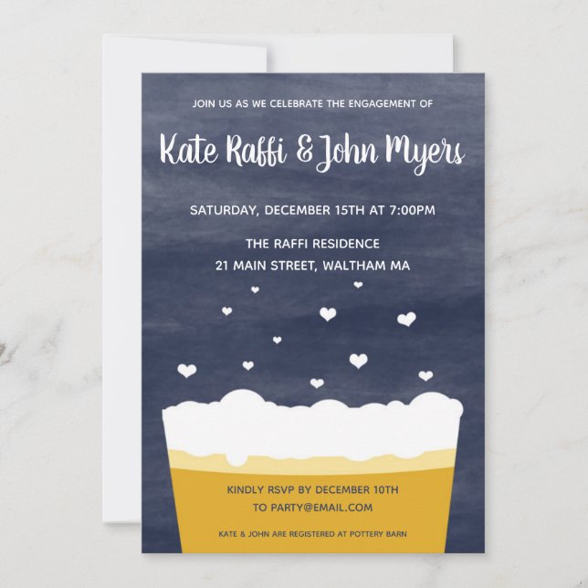 Beer Party Invitations - A Celebration is Brewing (Front)