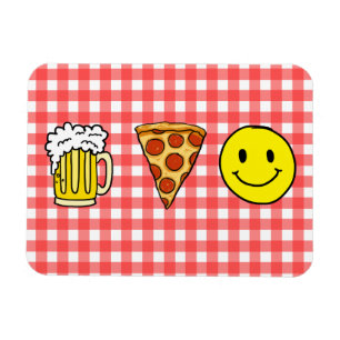 Beer Pizza Happiness Magnet