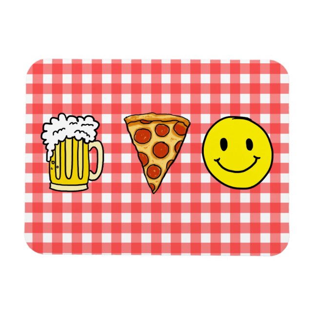 Beer Pizza Happiness Magnet (Horizontal)