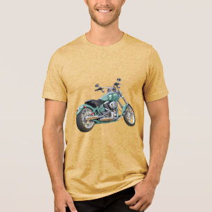 Beer Poderosa Motorcycle Green Traveler Tri-Blend Shirt