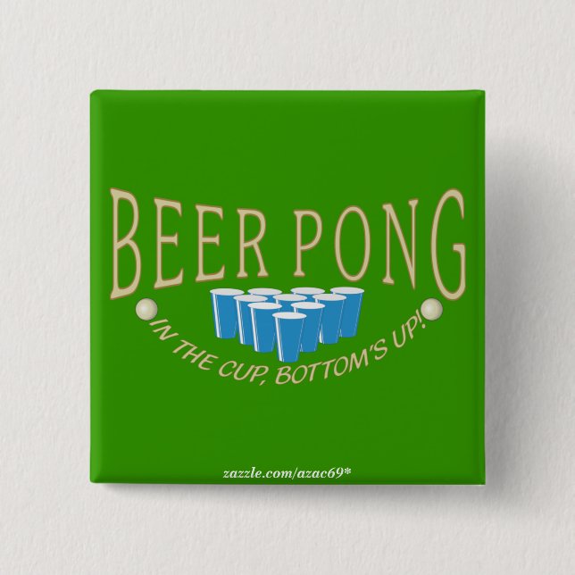Beer Pong 15 Cm Square Badge (Front)