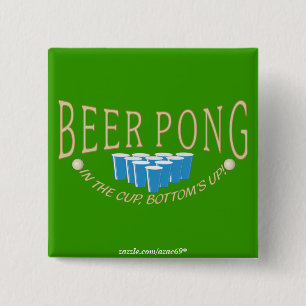 Beer Pong 15 Cm Square Badge