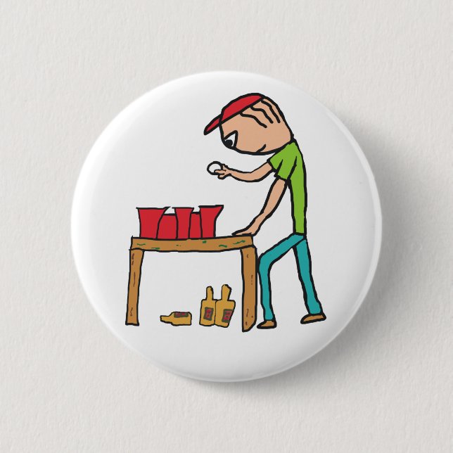 Beer Pong 6 Cm Round Badge (Front)