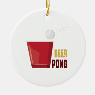 Beer Pong Ceramic Tree Decoration