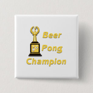 Beer Pong Champion 15 Cm Square Badge