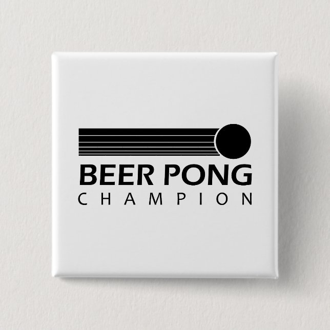Beer Pong Champion 15 Cm Square Badge (Front)