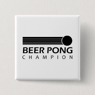 Beer Pong Champion 15 Cm Square Badge