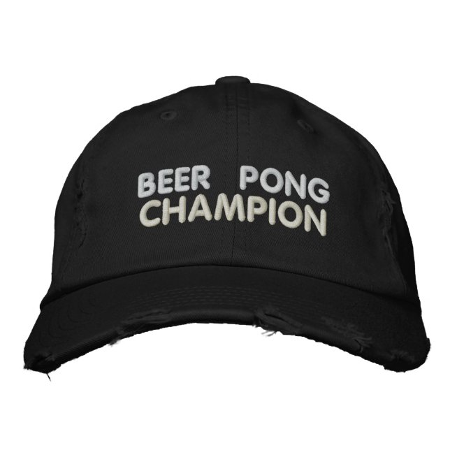 Beer Pong Champion Embroidered Hat (Front)