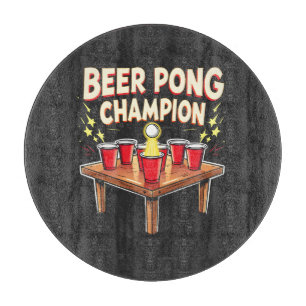 Beer Pong Champion Ping Pong Drinking Cutting Board
