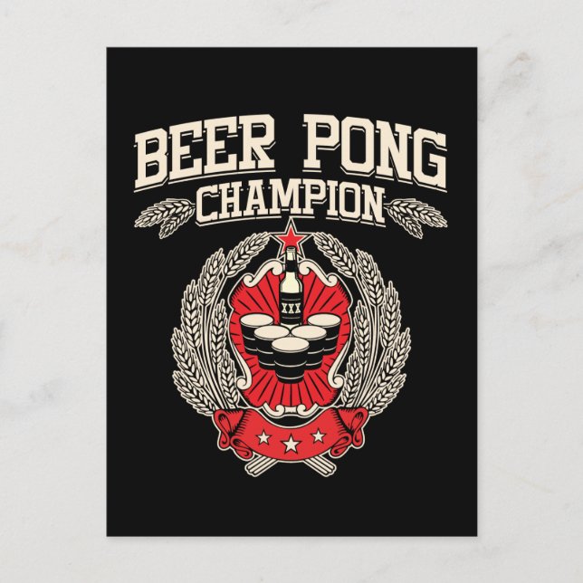 Beer Pong Champion Postcard (Front)