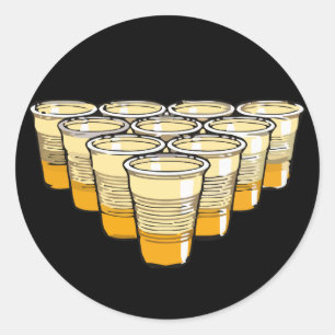 beer pong classic round sticker