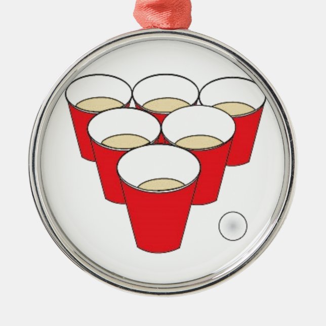 Beer Pong Cups Metal Tree Decoration (Front)