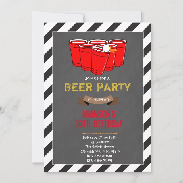Beer pong party invitation (Front)