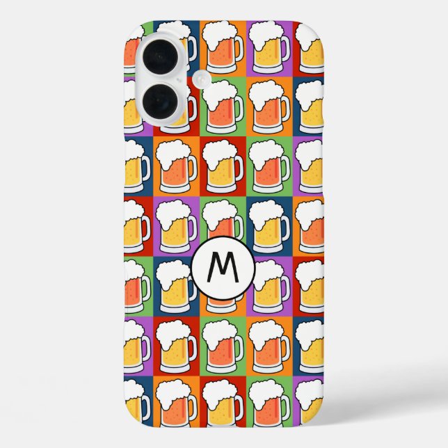 BEER Pop Art custom monogram cases (Back)