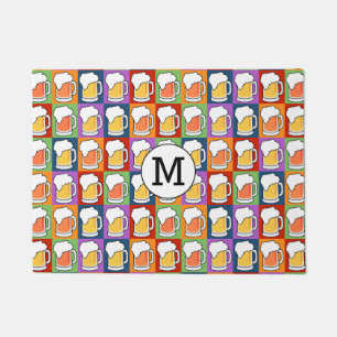 BEER Pop Art custom monogram door mat