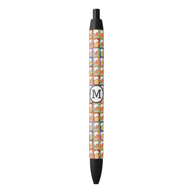 BEER Pop Art custom monogram pens (Front Vertical)