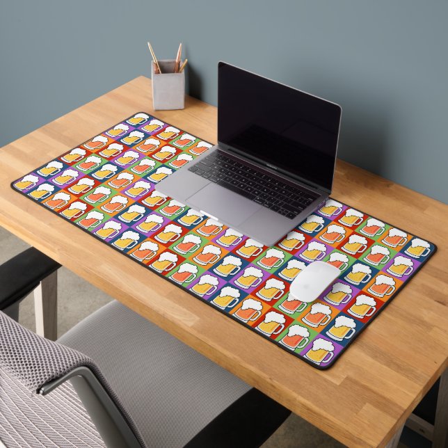 Beer Pop Art Pattern Desk Mat (Office 2)