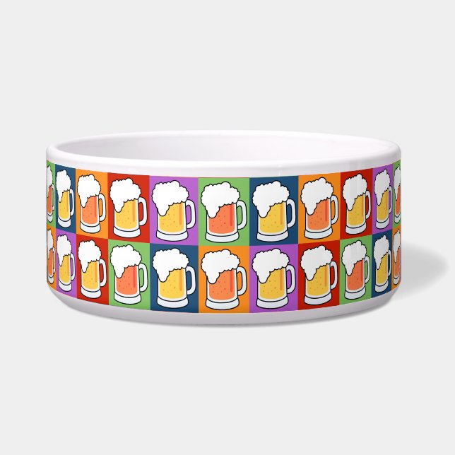 BEER Pop Art pet bowls (Front)