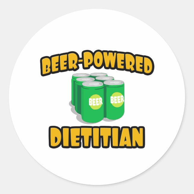 Beer-Powered Dietician Classic Round Sticker (Front)