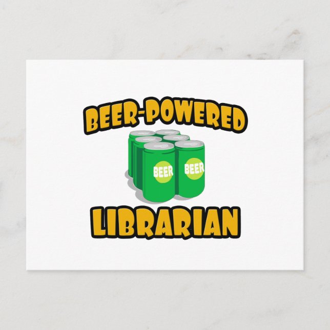Beer-Powered Librarian Postcard (Front)