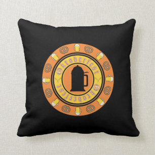 Beer, Pretzels, Stein Oktoberfest Cushion