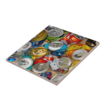 BEER print made out of aluminium cans   Glass Coas