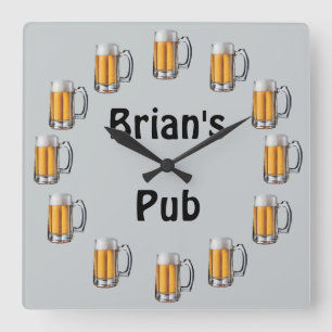 Beer Pub Wall Clock to Personalise
