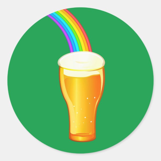 Beer Rainbow Classic Round Sticker (Front)