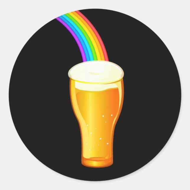 Beer Rainbow Classic Round Sticker (Front)