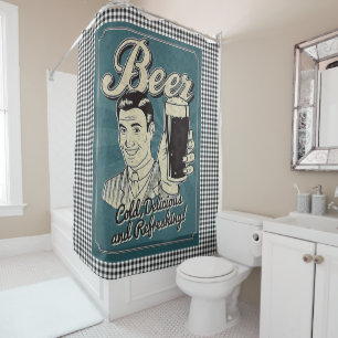 Beer Retro Shower Curtain