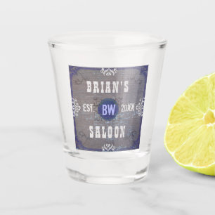 Beer Saloon Rustic Wood Old Western Wild West Name Shot Glass