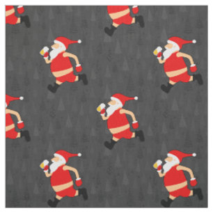 beer santa claus xmas fabric