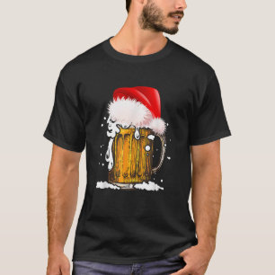 Beer Santa Hat Christmas Drinking Lover Alcohol Pa T-Shirt
