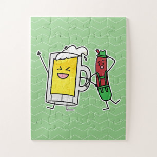 Beer sausage Octoberfest Oktoberfest lederhosen Jigsaw Puzzle