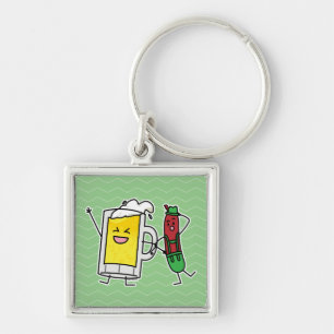 Beer sausage Octoberfest Oktoberfest lederhosen Key Ring