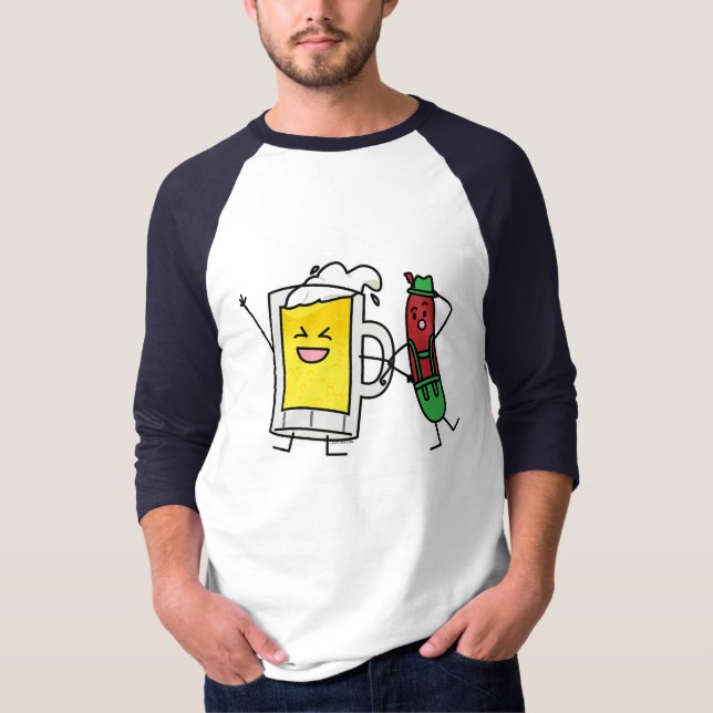 Beer sausage Octoberfest Oktoberfest lederhosen T-Shirt (Front)