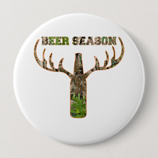 Beer Season Hunting Season Gift For Hunter 10 Cm Round Badge